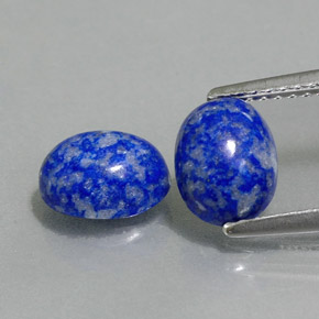캐럿 천연 로열 블루 라피스 라줄리 보석, 타원형 컷, 8×6.1 mm, 불투명체