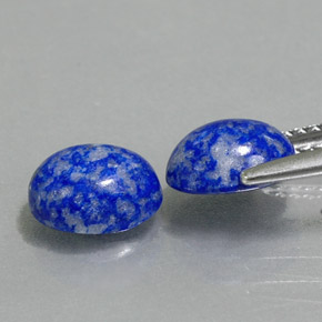 캐럿 천연 로열 블루 라피스 라줄리 보석, 타원형 컷, 8×6.1 mm, 불투명체