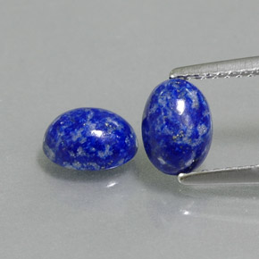 캐럿 천연 로열 블루 라피스 라줄리 보석, 타원형 컷, 7.1×5.2 mm, 불투명체