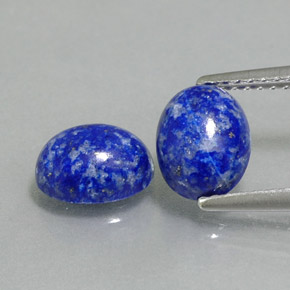 캐럿 천연 로열 블루 라피스 라줄리 보석, 타원형 컷, 8×6.3 mm, 불투명체