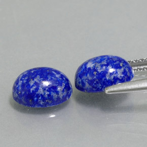 캐럿 천연 로열 블루 라피스 라줄리 보석, 타원형 컷, 8×6.3 mm, 불투명체