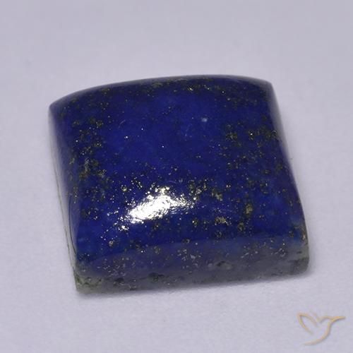 7.54캐럿 천연 다크 블루 라피스 라줄리, 스퀘어, 10.9×10.9 mm, 불투명체