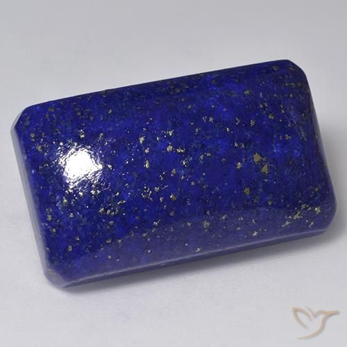 30.67ct 자연스러운 진한 파란색 청금석, 에메랄드 컷, 불투명체