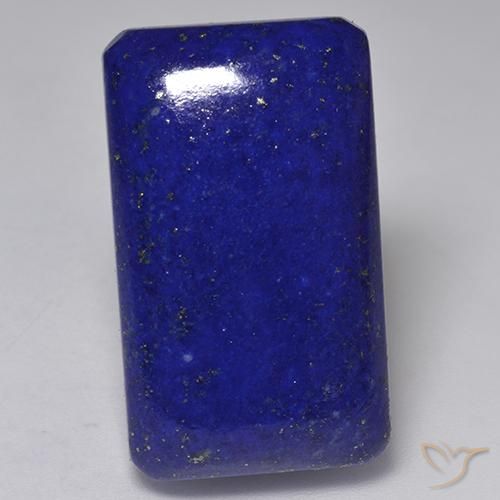 29.69ct 자연스러운 진한 파란색 청금석, 에메랄드 컷, 불투명체
