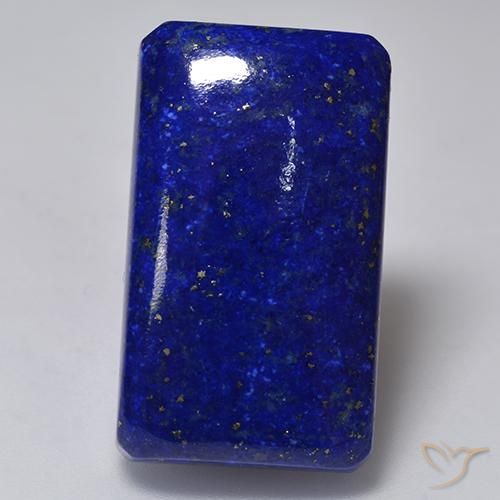 29.82ct 자연스러운 강렬한 네이비 블루 청금석, 에메랄드 컷, 불투명체