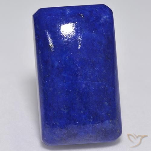 28.26ct 자연스러운 강렬한 네이비 블루 청금석, 에메랄드 컷, 불투명체