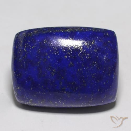 22.43캐럿 천연 매우 깊은 파란색 라피스 라줄리, 쿠션 컷, 20.1×15.2 mm, 불투명체