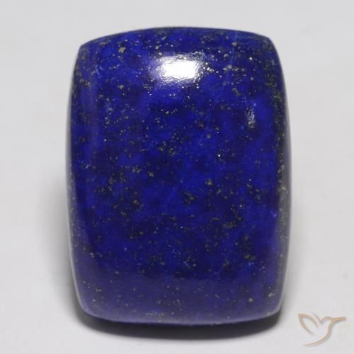 22.43캐럿 천연 매우 깊은 파란색 라피스 라줄리, 쿠션 컷, 20.1×15.2 mm, 불투명체