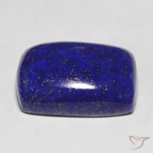 22.43캐럿 천연 매우 깊은 파란색 라피스 라줄리, 쿠션 컷, 20.1×15.2 mm, 불투명체