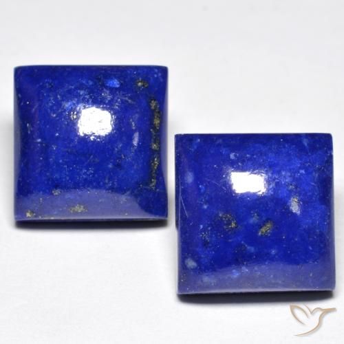 15.22캐럿 천연 밝은 파란색 라피스 라줄리 보석, 스퀘어, 11.2×11.1 mm, 불투명체
