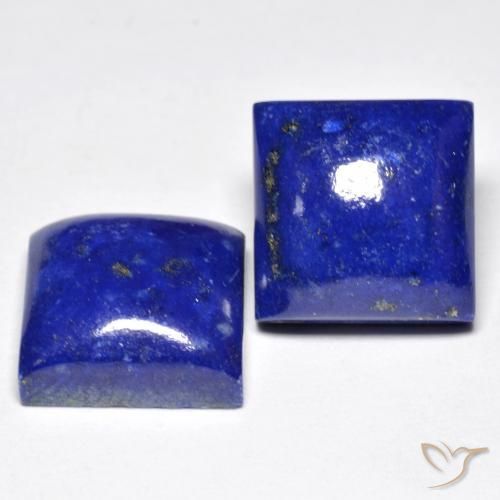 15.22캐럿 천연 밝은 파란색 라피스 라줄리 보석, 스퀘어, 11.2×11.1 mm, 불투명체