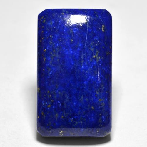 30.38캐럿 천연 일렉트릭 블루 라피스 라줄리, 에메랄드 컷, 25.4×14.9 mm, 불투명체