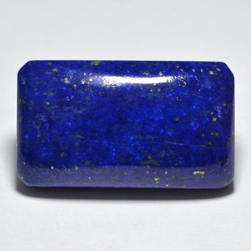 30.38캐럿 천연 일렉트릭 블루 라피스 라줄리, 에메랄드 컷, 25.4×14.9 mm, 불투명체