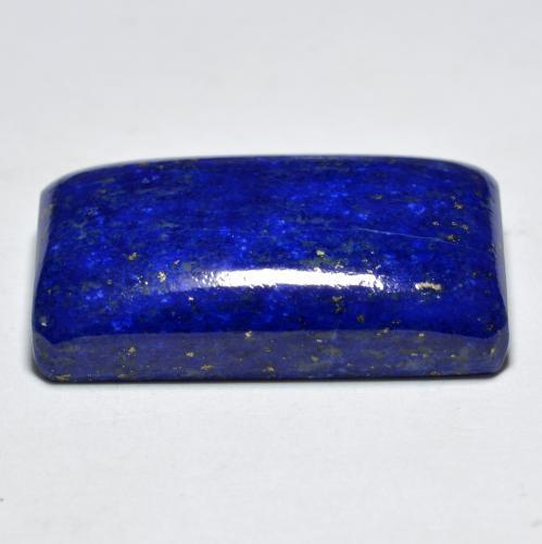30.38캐럿 천연 일렉트릭 블루 라피스 라줄리, 에메랄드 컷, 25.4×14.9 mm, 불투명체