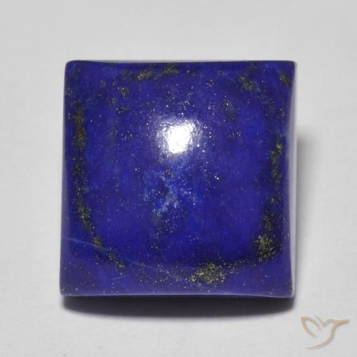 8.03ct 자연스러운 강렬한 네이비 블루 청금석, 정사각형, 불투명체