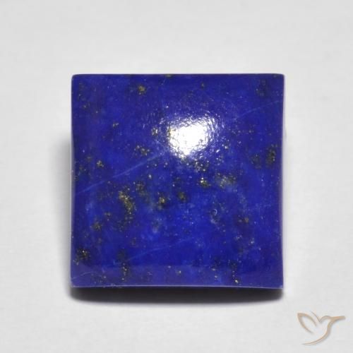 7.03캐럿 천연 다크 블루 라피스 라줄리, 스퀘어, 11×10.9 mm, 불투명체