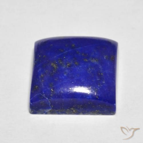 7.03캐럿 천연 다크 블루 라피스 라줄리, 스퀘어, 11×10.9 mm, 불투명체