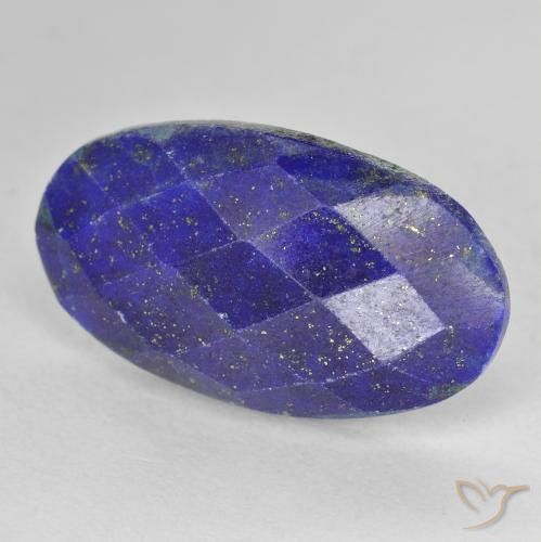 11.96캐럿 천연 딥 이집트 블루 라피스 라줄리, 타원형 컷, 23.9×13.6 mm, 불투명체
