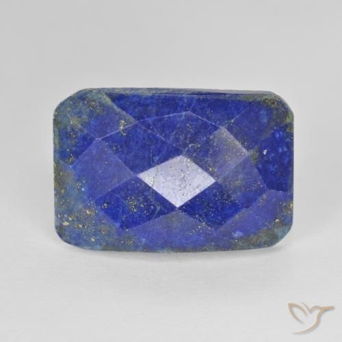 13.36ct 자연스러운 밝은 파란색 청금석, 에메랄드 컷, 불투명체