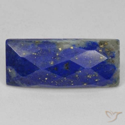 12.28캐럿 바게트 로즈 컷 라피스 라줄리, 아프가니스탄산 24.2 x 10.2mm, Photo A
