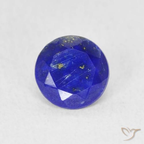 0.79캐럿 천연 밝은 파란색 라피스 라줄리, 라운드 컷, 6.04 mm, 불투명체