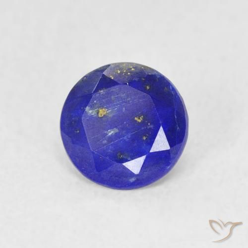 0.79캐럿 천연 밝은 파란색 라피스 라줄리, 라운드 컷, 6.04 mm, 불투명체