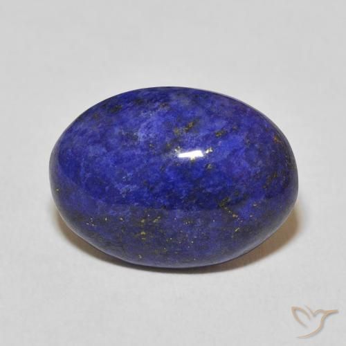 9.50캐럿 천연 매우 깊은 파란색 라피스 라줄리, 타원형 컷, 17.1×12.5 mm, 불투명체