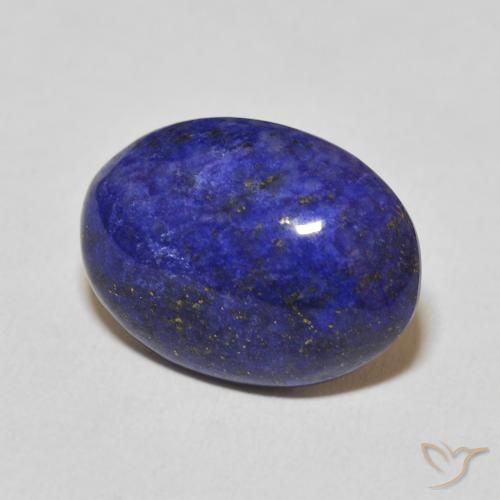 9.50캐럿 천연 매우 깊은 파란색 라피스 라줄리, 타원형 컷, 17.1×12.5 mm, 불투명체