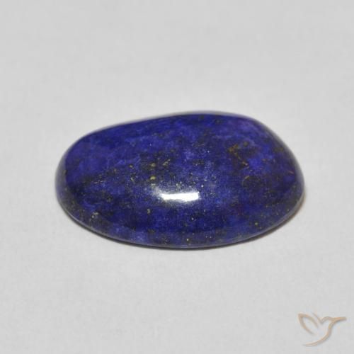 9.50캐럿 천연 매우 깊은 파란색 라피스 라줄리, 타원형 컷, 17.1×12.5 mm, 불투명체