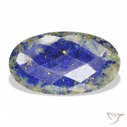 31.34ct 자연스러운 네이비 블루 청금석, 타원형, 불투명체