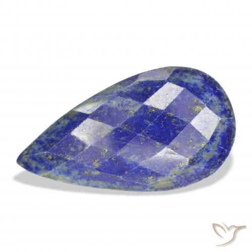 30.75ct 자연스러운 진한 파란색 청금석, 배 모양, 불투명체