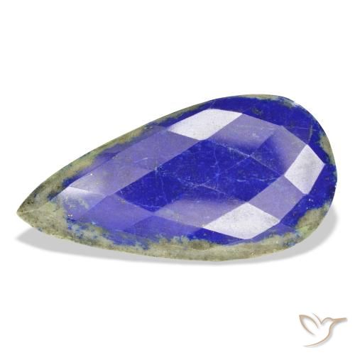 34.99ct 자연스러운 네이비 블루 청금석, 배 모양, 불투명체