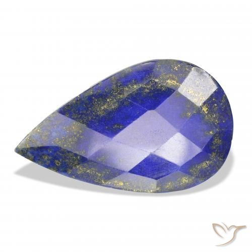 31.55ct 자연스러운 딥 이집트 블루 청금석, 배 모양, 불투명체