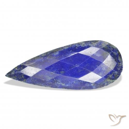 37.94ct 자연스러운 진한 파란색 청금석, 배 모양, 불투명체