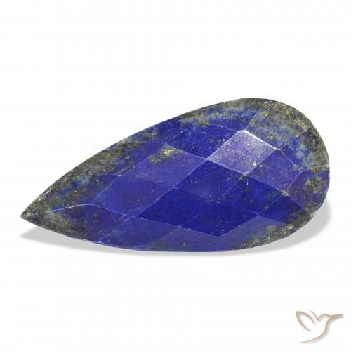 33.37ct 자연스러운 네이비 블루 청금석, 배 모양, 불투명체
