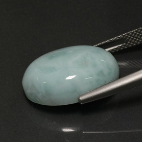12.97캐럿 천연 그린 블루 라리마, 타원형 컷, 18.1×13 mm, 불투명체