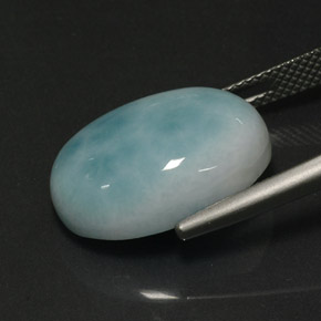 13.91캐럿 천연 라이트 그린 라리마, 타원형 컷, 18×13 mm, 불투명체