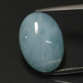 12.46캐럿 천연 그린 블루 라리마, 타원형 컷, 18.2×13.2 mm, 불투명체