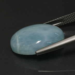 12.46캐럿 천연 그린 블루 라리마, 타원형 컷, 18.2×13.2 mm, 불투명체
