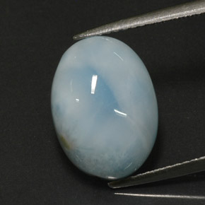 7.15캐럿 천연 그린 블루 라리마, 타원형 컷, 14.1×10.3 mm, 불투명체