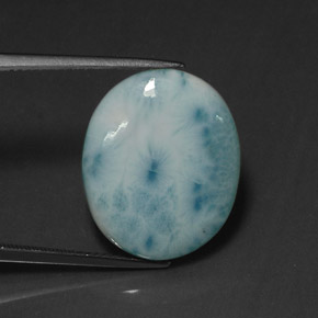 12.07캐럿 천연 그린 블루 라리마, 타원형 컷, 20.2×16.5 mm, 불투명체