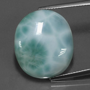 19.66캐럿 천연 그린 블루 라리마, 타원형 컷, 21.1×18.1 mm, 불투명체