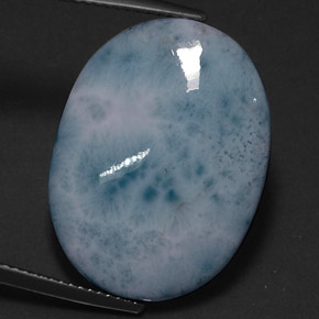 17.92캐럿 천연 그린 블루 라리마, 타원형 컷, 23.9×17.8 mm, 불투명체