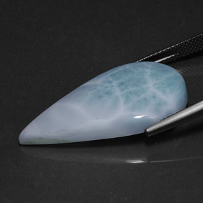 20.12캐럿 천연 그린 블루 라리마, 배 모양, 31.4×17.2 mm, 불투명체