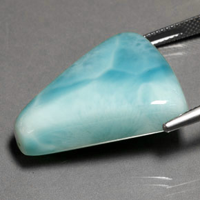35.80캐럿 천연 그린 블루 라리마, 멋진 모양, 26.3×21.8 mm, 불투명체