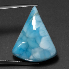 31.71캐럿 천연 그린 블루 라리마, 멋진 모양, 27.1×22 mm, 불투명체