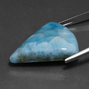 31.71캐럿 천연 그린 블루 라리마, 멋진 모양, 27.1×22 mm, 불투명체