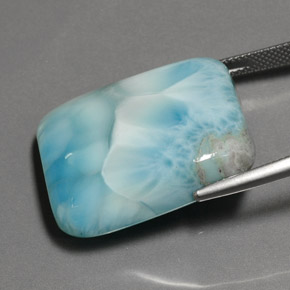 48.62캐럿 천연 그린 블루 라리마, 쿠션 컷, 26.2×21.3 mm, 불투명체