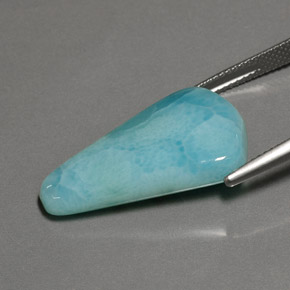 15.19캐럿 천연 그린 블루 라리마, 멋진 모양, 25.8×15.7 mm, 불투명체