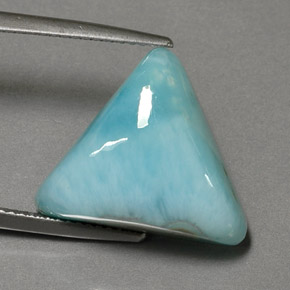 13.67캐럿 천연 그린 블루 라리마, 트릴리언, 17.8×15.4 mm, 불투명체
